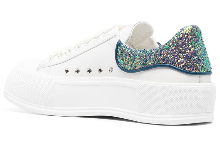 Alexander McQueen Deck Runway Leather Low top Stylish Skateboarding Shoes Women's White