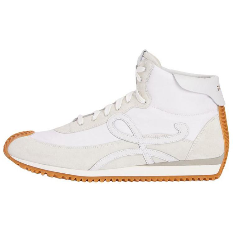 LOEWE Flow Runner Leather High top Casual Shoes Men's White
