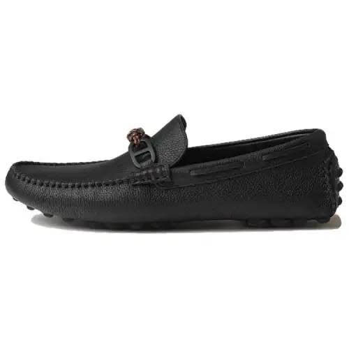 HERMES Alessandro Loafers Men's Black