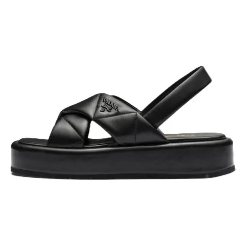 PRADA Quilted Leather Slingback Sandals 'Black' Women's