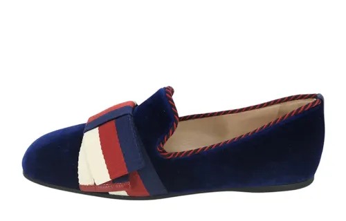 GUCCI Sylvie Leather Casual Shoes Women's Dark Blue