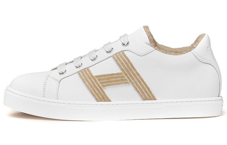 HERMES Avantage White Tan Women's