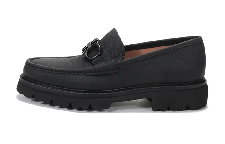FERRAGAMO Gancini Loafers Men's Black