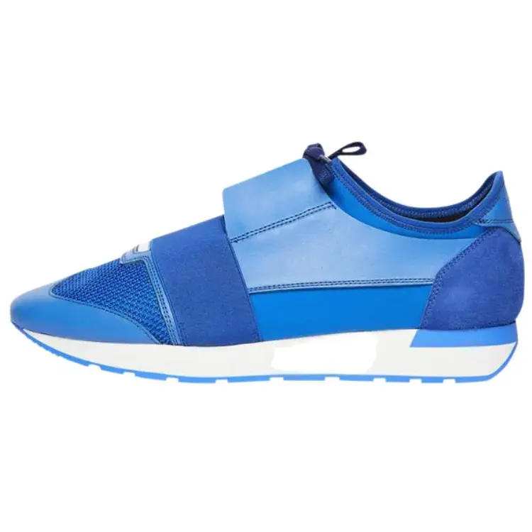 Balenciaga Leather Low top Casual Shoes Men's Blue
