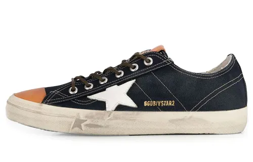 Golden Goose V Star 2 Low top Canvas Shoes Men's Black