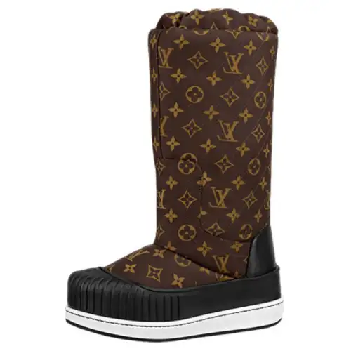 LOUIS VUITTON Polar Flat Knee high Boots Women's Brown