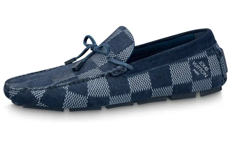 LOUIS VUITTON Driver Moccasin Shoes 'Blue Plaid'