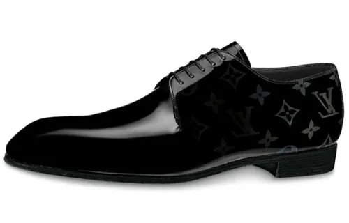 LOUIS VUITTON Vendome Top Grain Cow Leather Lace Up Casual Shoes Men's Black