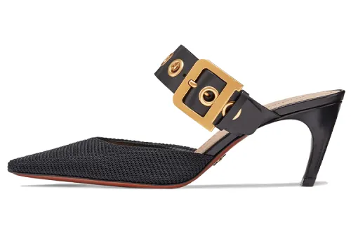 DIOR D Dior Metal Closed Toe Slippers Women's Black