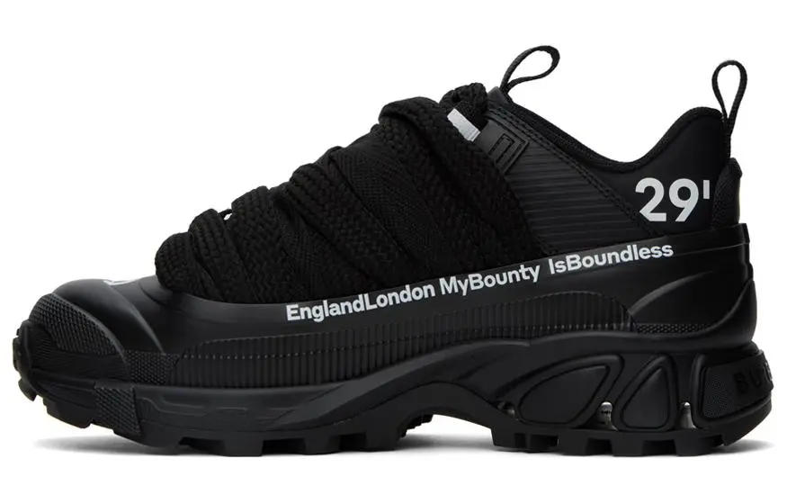 Burberry Arthur Textile, Leather Low top Casual Shoes Men's Black