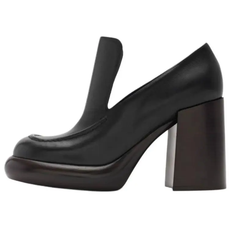 Burberry Chunky Heel High Heels Women's Black