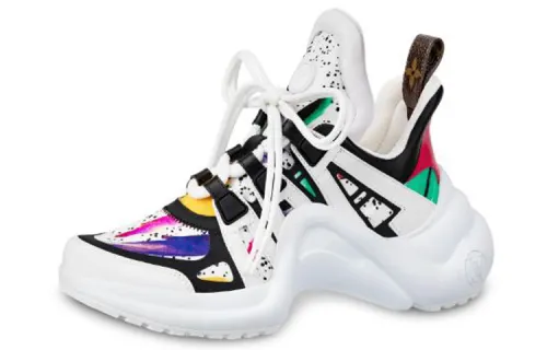 LOUIS VUITTON Archlight Calfskin Printing Sneakers White Women's