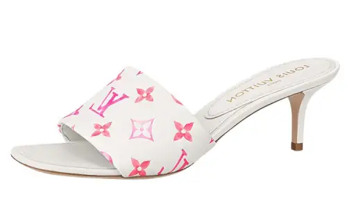 LOUIS VUITTON Slide Slippers Women's Pink White