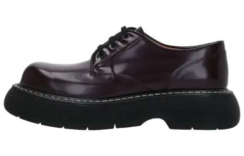 Bottega Veneta Swell Leather Casual Shoes Men's Burgundy