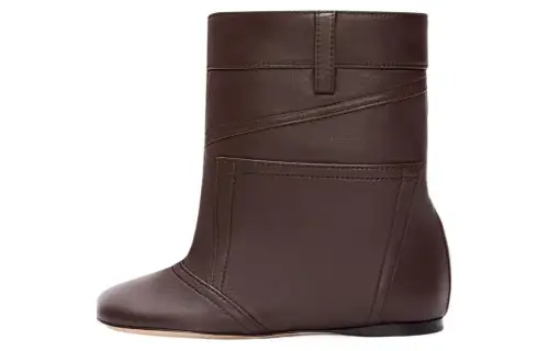 LOEWE Toy Leather Ankle Boots Women's Brown