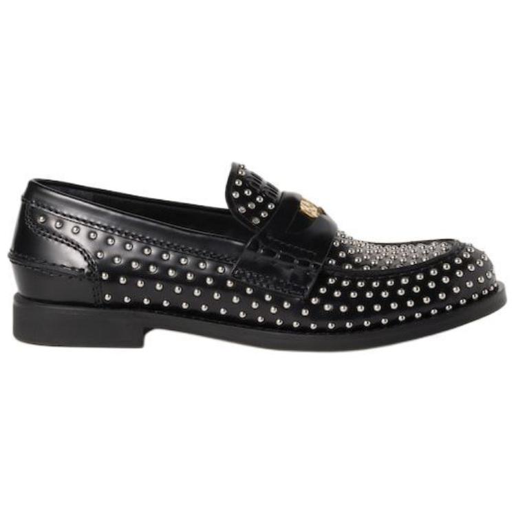 MIU MIU Leather Loafers Women's Black