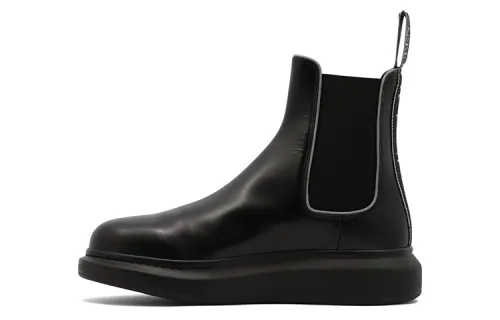 Alexander McQueen Leather Chelsea Boots 'Core Black'