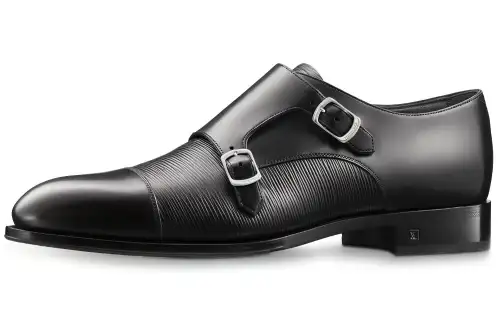 LOUIS VUITTON Wagram Epi Dress Shoes Men's Black