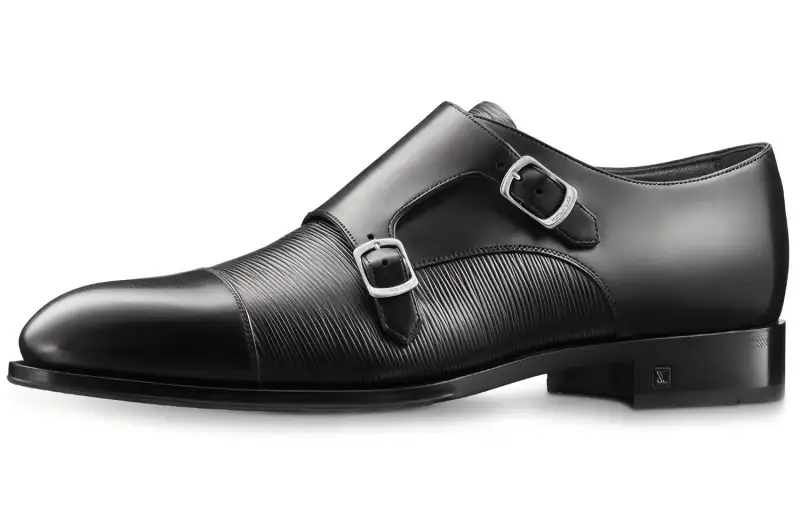 LOUIS VUITTON Wagram Epi Dress Shoes Men's Black