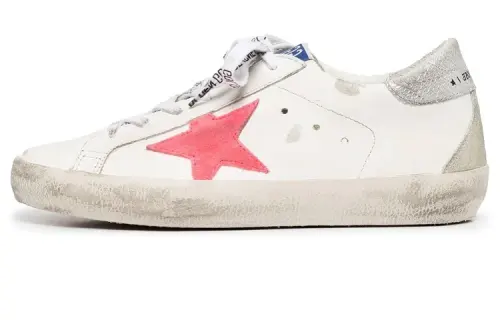 Golden Goose Super Star Stylish Skateboarding Shoes Women's White Distressed