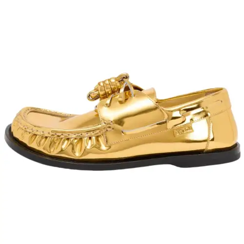 LOEWE Campo Calfskin Casual Shoes Men's Gold