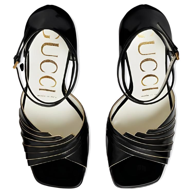 Женские босоножки Gucci (черный) — фото 4