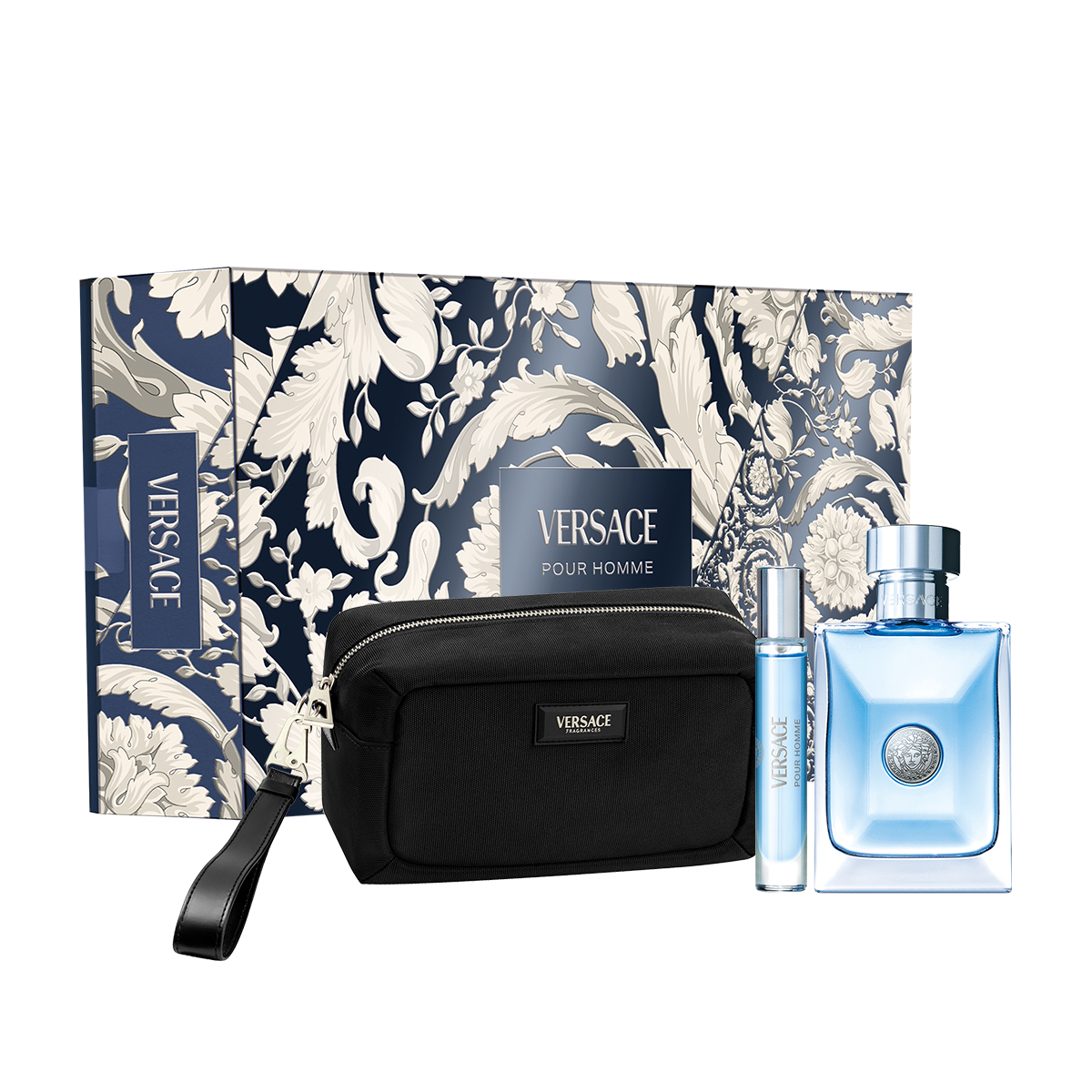 VERSACE Men's Perfume Box Eau De Toilette 100ml Perfume+10ml Perfume+Makeup Bag