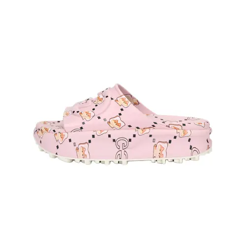 Gucci Pikarar x Gucci Wmns Slide Sandal 'GG Animal Print - Light Pink' Women's