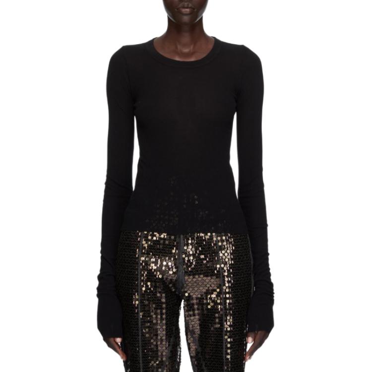 Женский лонгслив RICK OWENS Silk Blend Knit (черный)