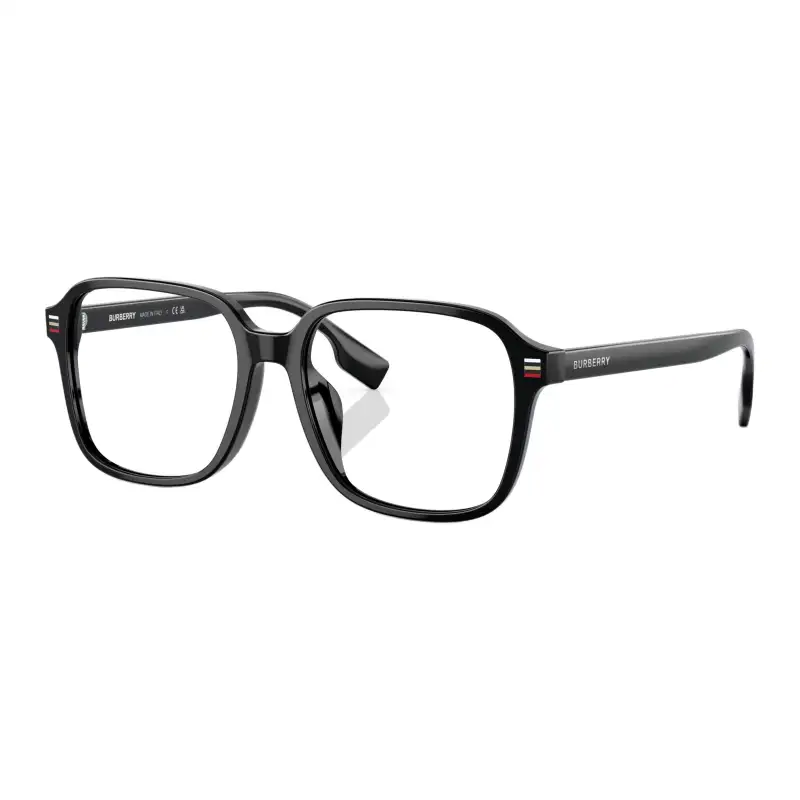 Burberry Plate Frame Square Prescription Glasses Men's Black
