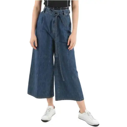 DIOR Jeans Women's Blue Moderate Wide Leg Pants
