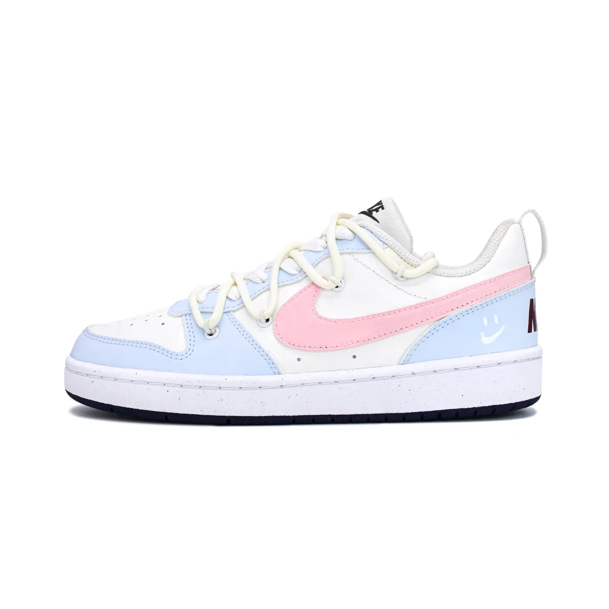 Nike Court Borough Macaron Double 2.0 Lightweight And Breathable Low top Skateboard Shoes Women's Glacier Blue