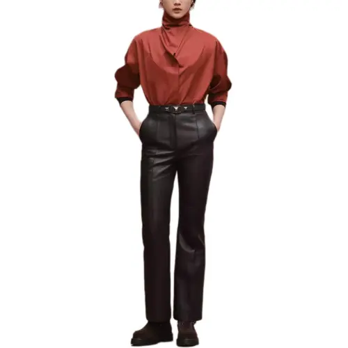 HERMES Shirts Women's Ochre Red Moderate