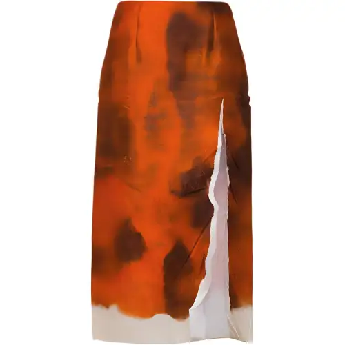 PRADA Casual Long Skirts Women's Orange Moderate Long A Line Skirt