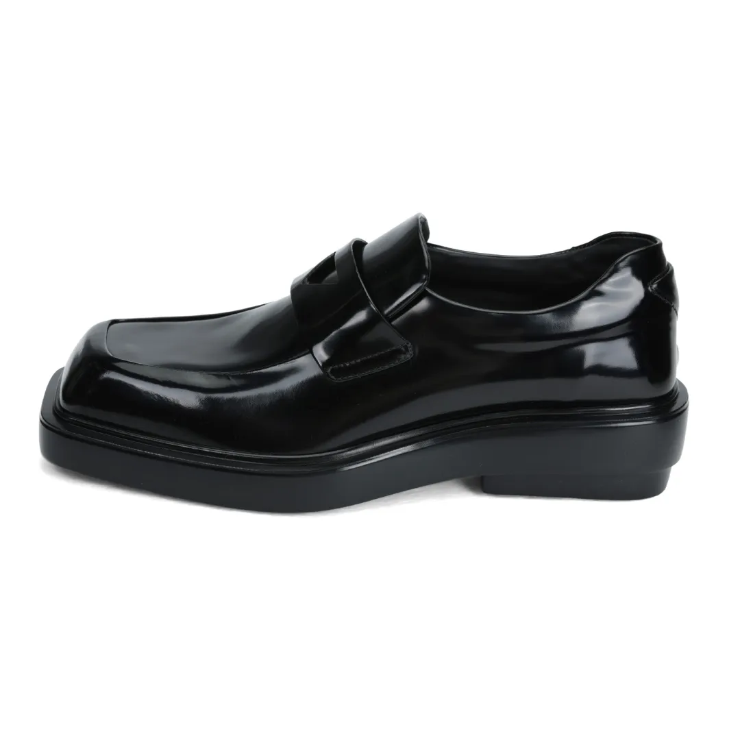 PRADA Triangle-patch Leather Loafers