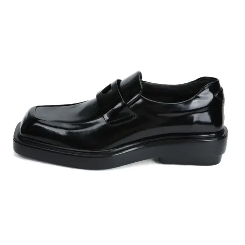 PRADA Triangle-patch Leather Loafers