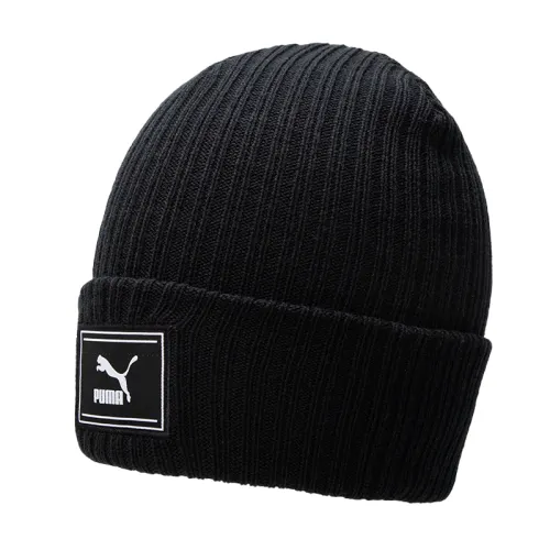 PUMA Knitted Fabric Polyester Beanie Unisex Black