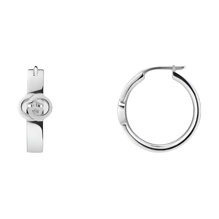 Мужские серьги Gucci с интерлоком (серебряные)