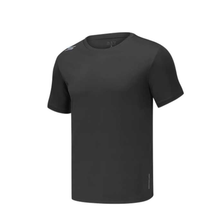 Skechers Skechers, elastic silk knitted quick dry T-shirt for training for gym with a round collar, sun protection, for running, with short sleeve