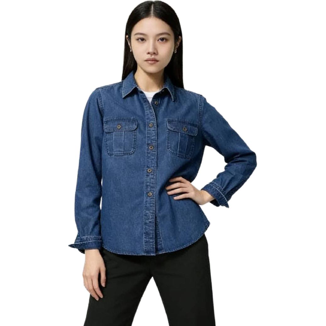 Женская рубашка UNIQLO Denim Shirt (голубая)