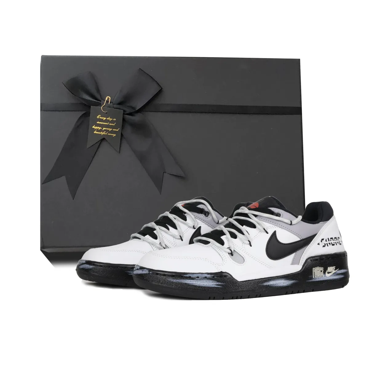 Nike Full Force Gravity Beyond Cushioning, Wear Resistant Low top Skateboard Shoes Men's Black Gray