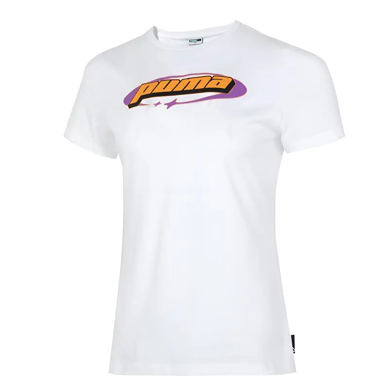 PUMA T-Shirts Women's White Crew Neck Moderate
