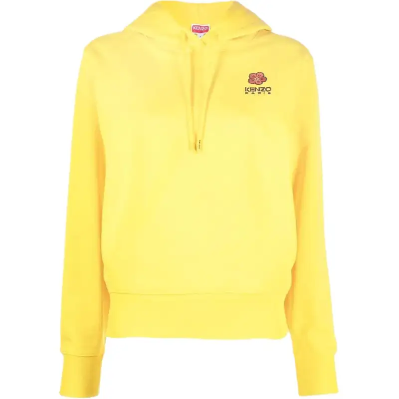 KENZO Boke Flower Series Sweatshirts Women's Yellow Hooded Moderate Regular