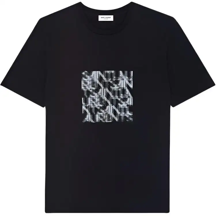SAINT LAURENT T Shirts Men's Black Crew Neck Moderate Straight Fit