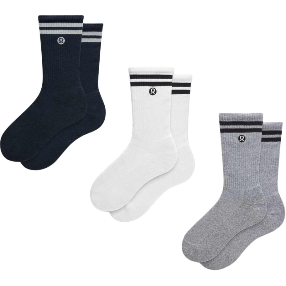 Lululemon Crew Socks Unisex 3 Pack White