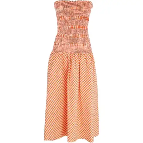 KENZO Vichy Off The Shoulder Dress