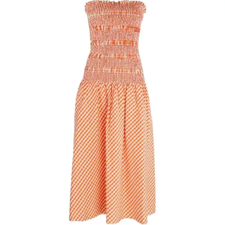 KENZO Vichy Off The Shoulder Dress