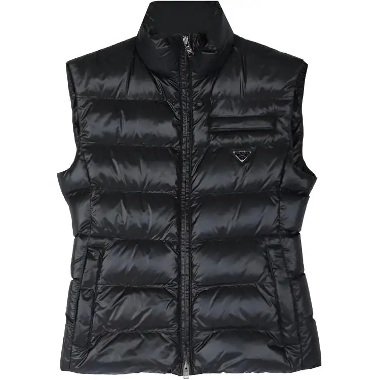 PRADA Down Vests Women's Black Stand Collar Moderate Other