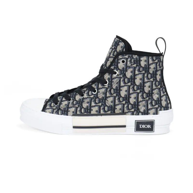 DIOR B23 High top Skateboard Shoes Men's Beige Black