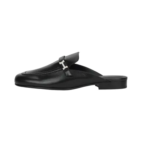 HERMES Closed Toe Slippers Women's Black